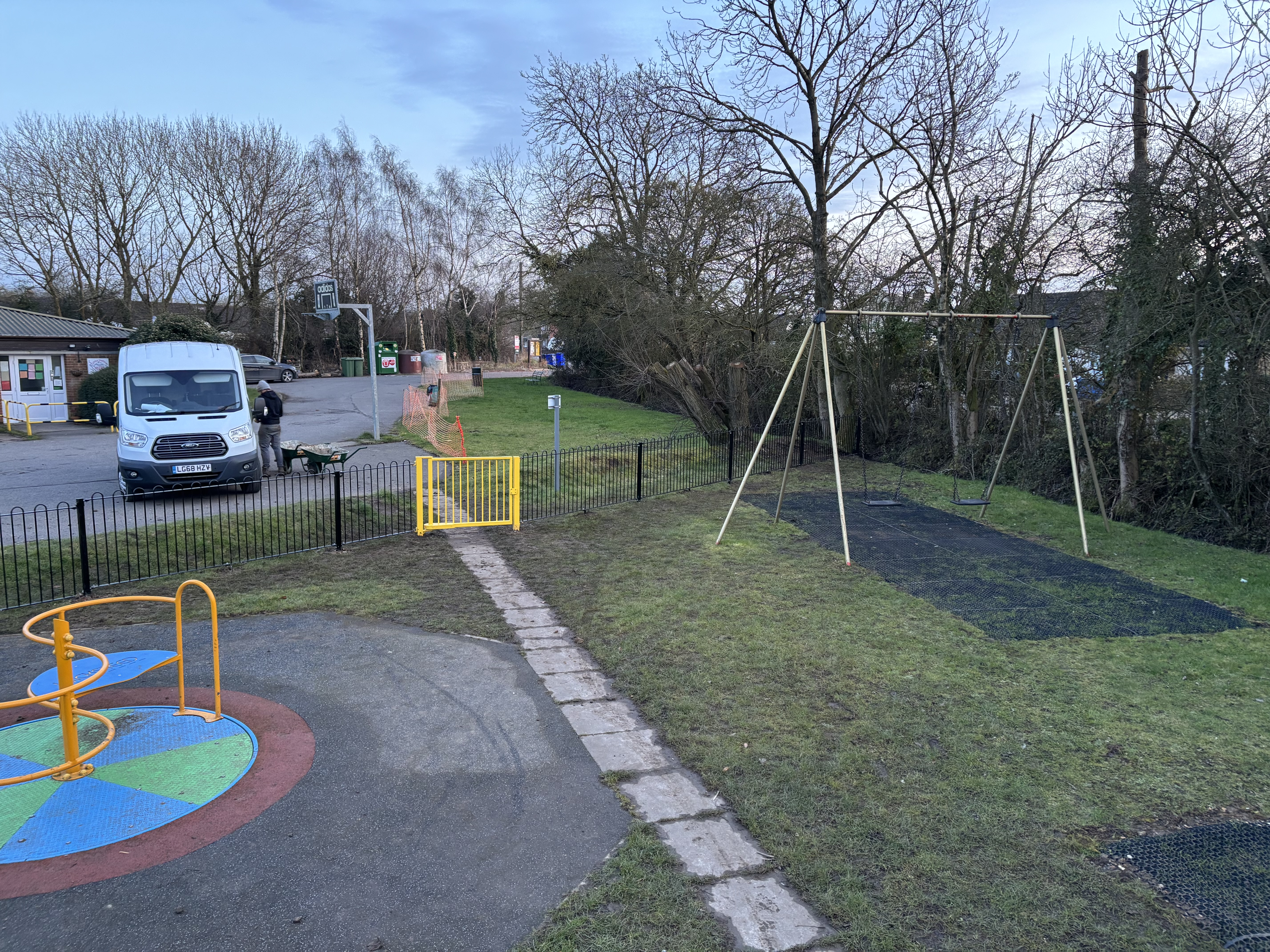 New fencing in the playground